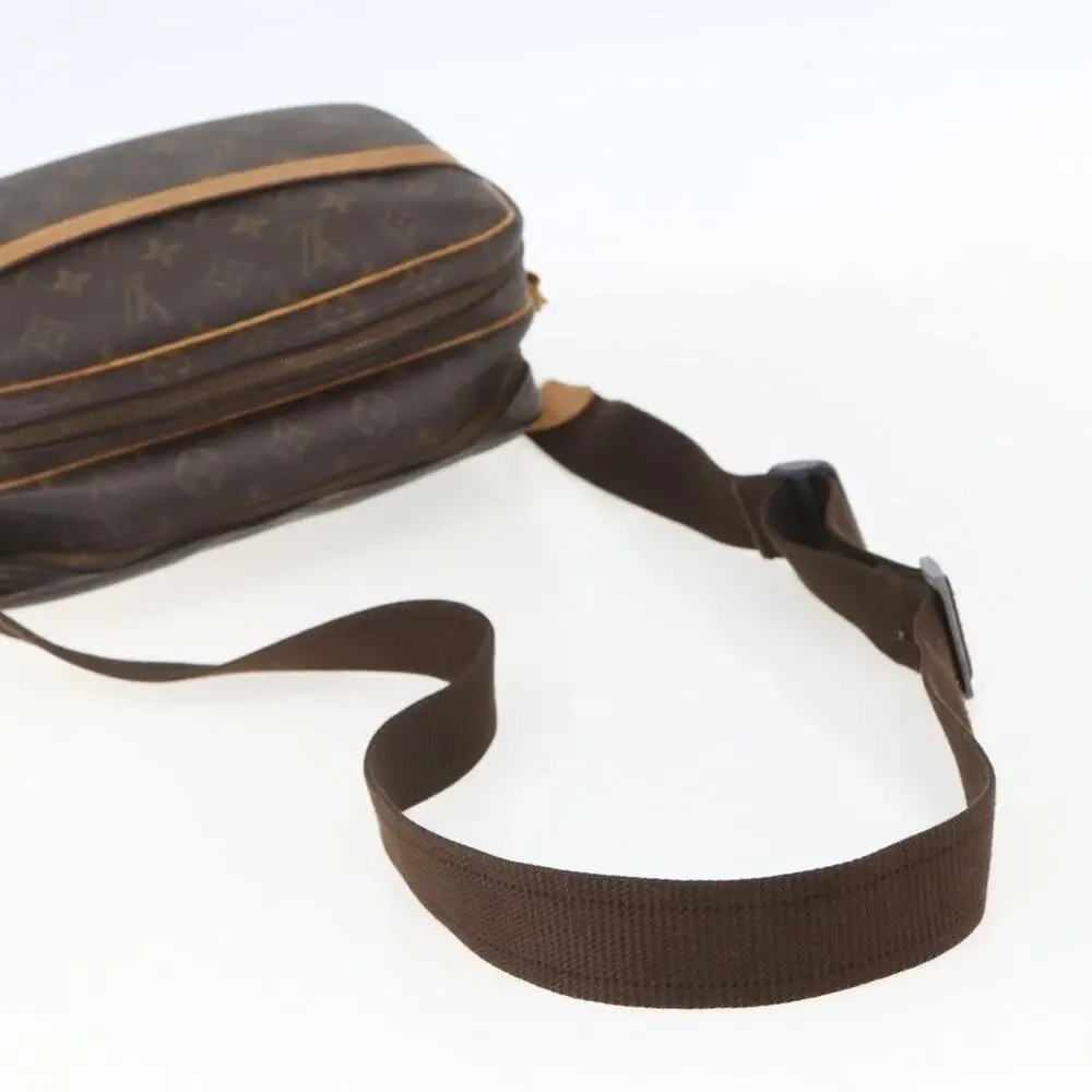 Louis Vuitton Monogram Reporter PM Shoulder Bag Brown